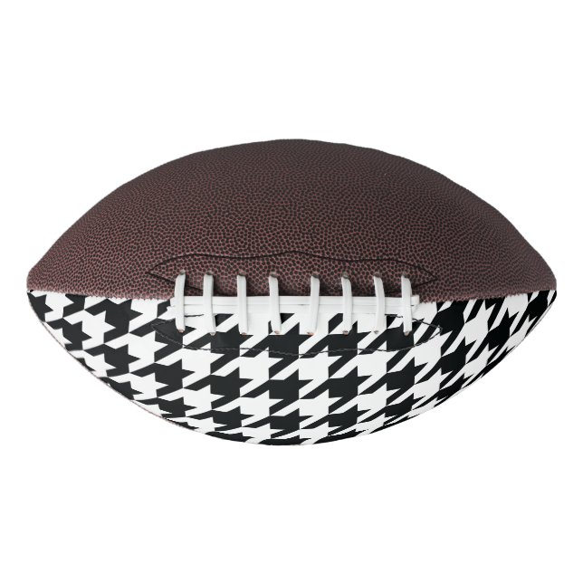 Houndstooth Pattern Black White American Football (Front)