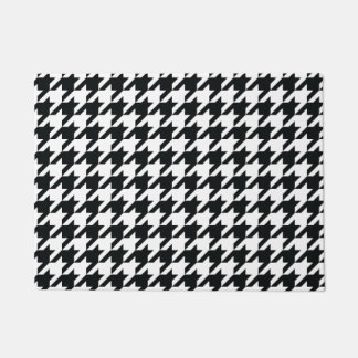 Houndstooth Pattern Black White Doormat