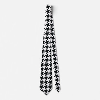 Houndstooth Pattern Black White Tie