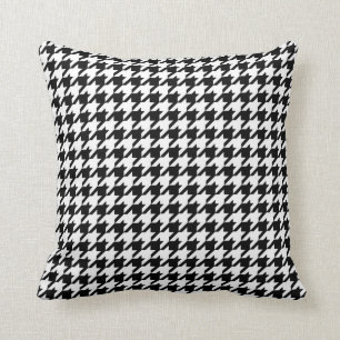 Houndstooth Pattern in Black and White Cushion