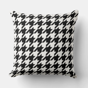 Houndstooth Pattern in Black and White Cushion