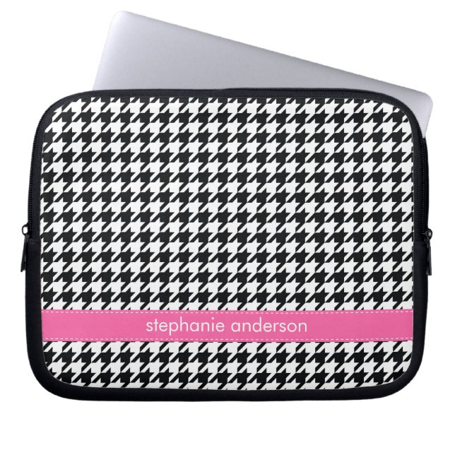 Houndstooth Pattern Laptop Sleeve (Front)