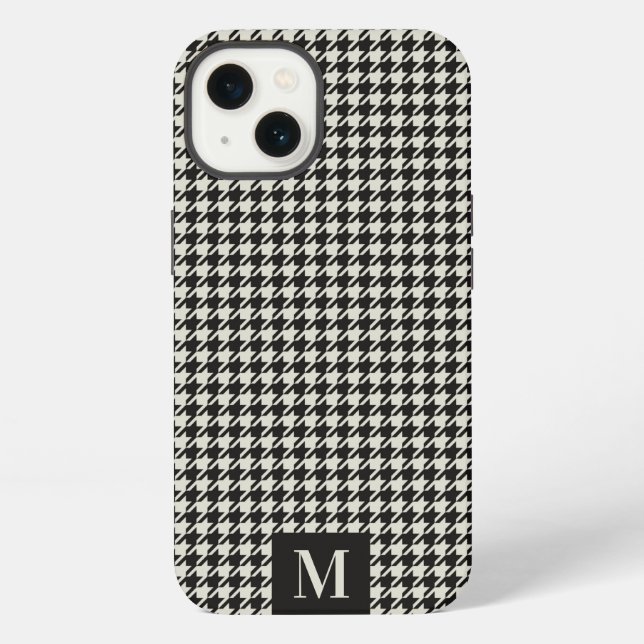 Houndstooth Pattern Monogram iPhone Case (Back)
