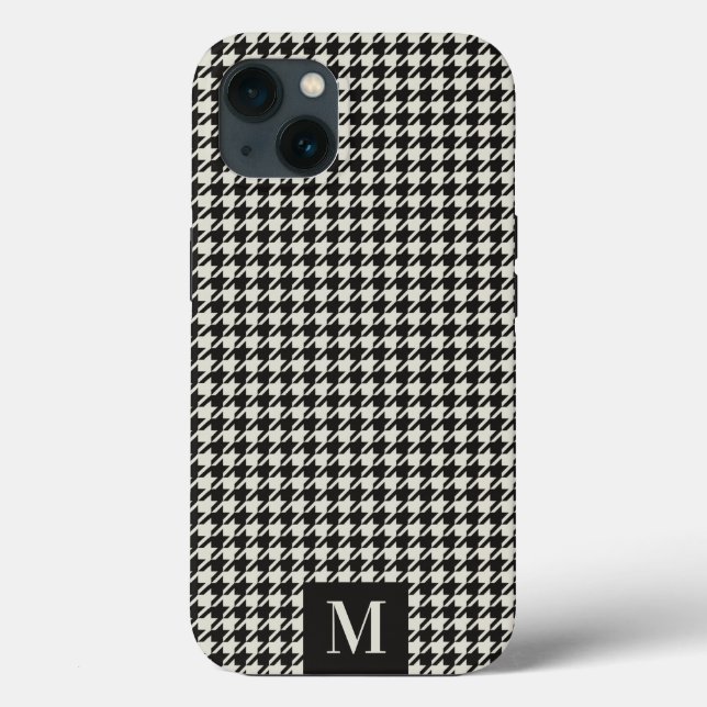 Houndstooth Pattern Monogram iPhone Case (Back)
