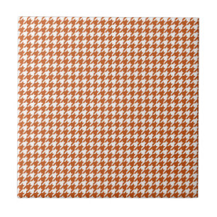 houndstooth pattern rust orange tile