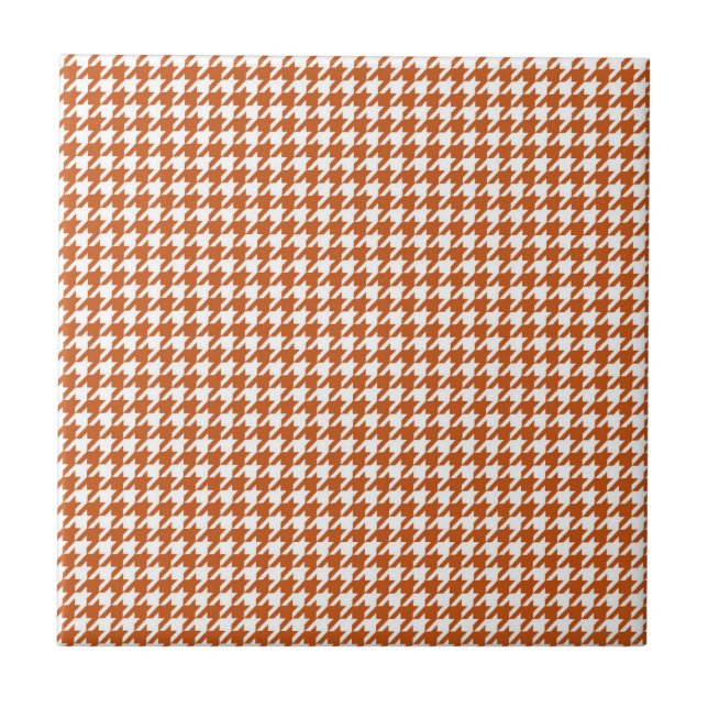 houndstooth pattern rust orange tile (Front)