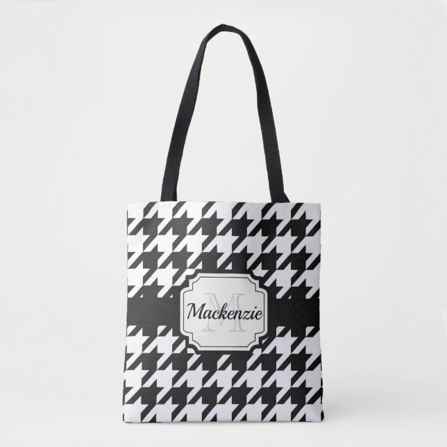 Houndstooth Pattern Tote Bag (Front)