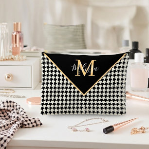 Houndstooth personalised accessory pouch