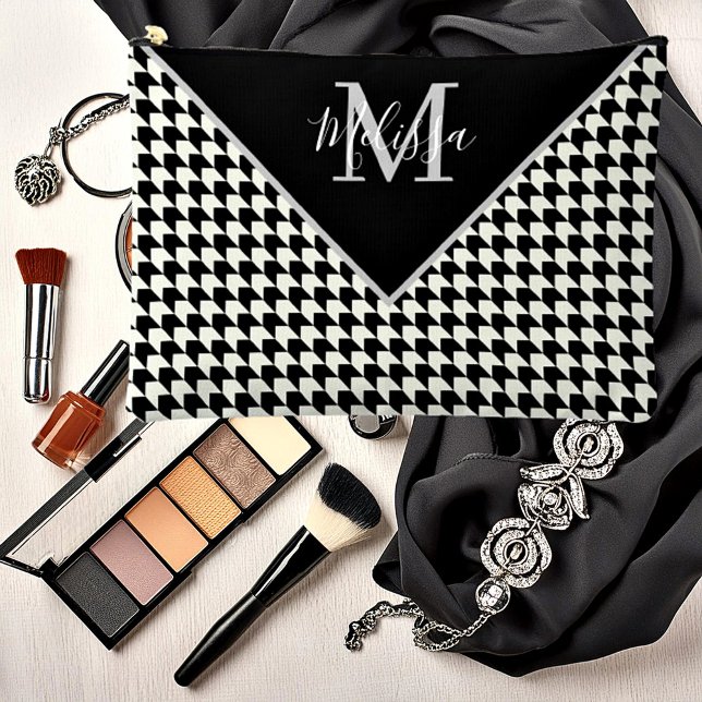 Houndstooth personalised  accessory pouch (Creator Uploaded)