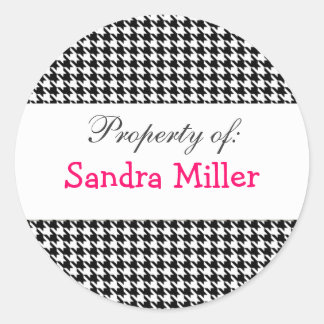 Houndstooth personalised label