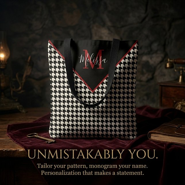 Houndstooth personalised tote bag (Creator Uploaded)