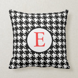 Houndstooth Pillow With Initial