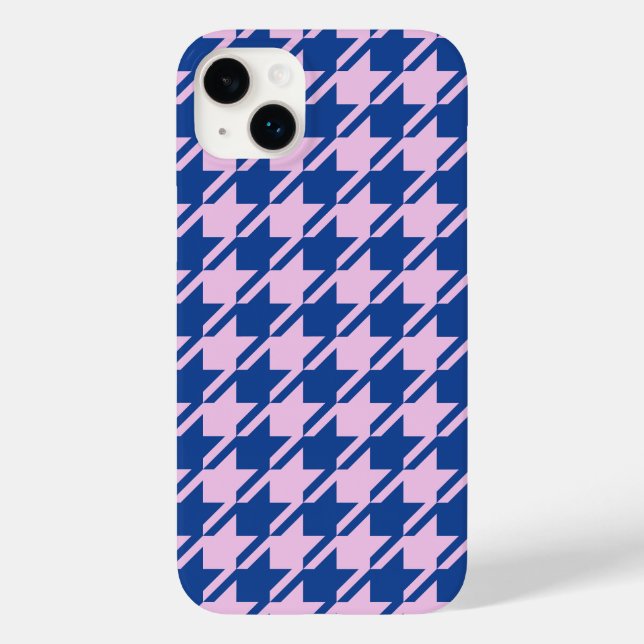 Houndstooth Pink+Blue Pattern Case-Mate iPhone Case (Back)