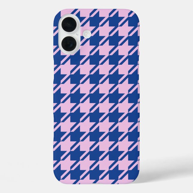 Houndstooth Pink+Blue Pattern Case-Mate iPhone Case (Back)