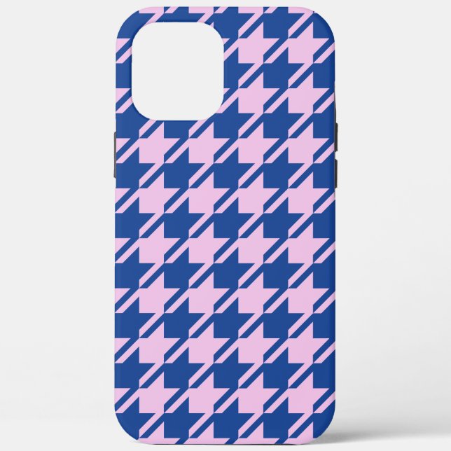 Houndstooth Pink+Blue Pattern Case-Mate iPhone Case (Back)