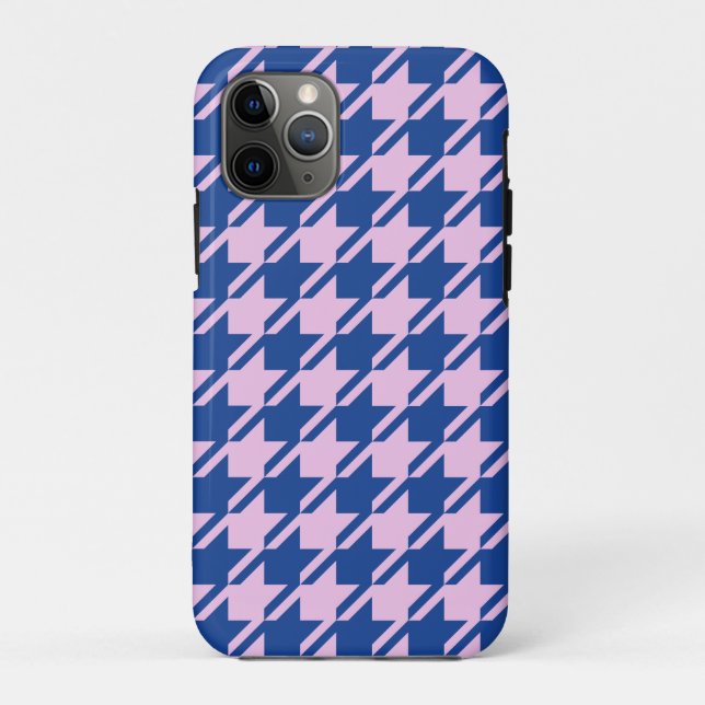 Houndstooth Pink+Blue Pattern Case-Mate iPhone Case (Back)