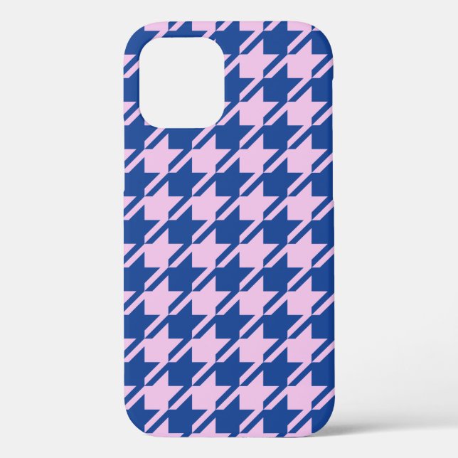 Houndstooth Pink+Blue Pattern Case-Mate iPhone Case (Back)