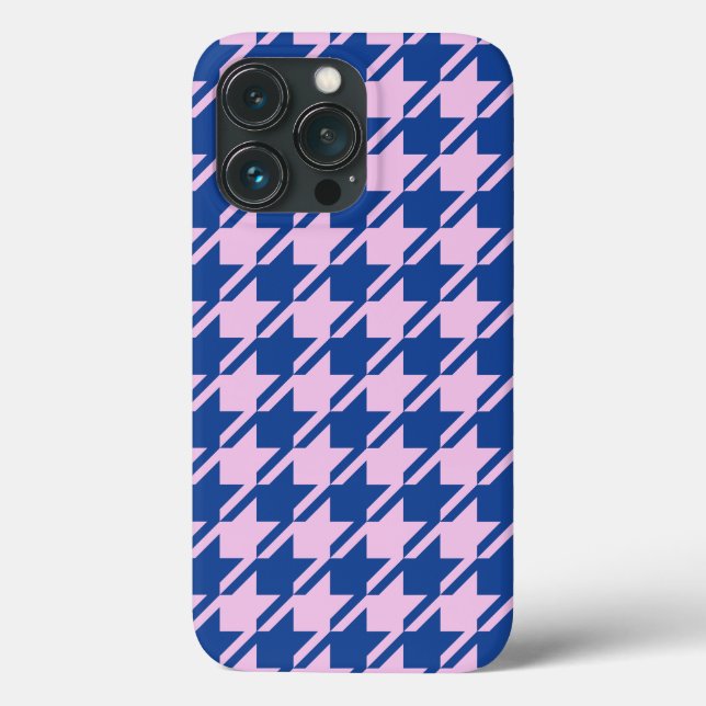 Houndstooth Pink+Blue Pattern Case-Mate iPhone Case (Back)