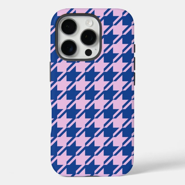 Houndstooth Pink+Blue Pattern Case-Mate iPhone Case (Back)