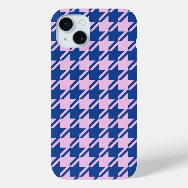 Houndstooth Pink+Blue Pattern Case-Mate iPhone Case (Back)