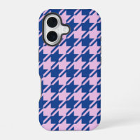 Houndstooth Pink+Blue Pattern