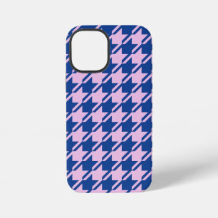 Houndstooth Pink+Blue Pattern iPhone 12 Mini Case