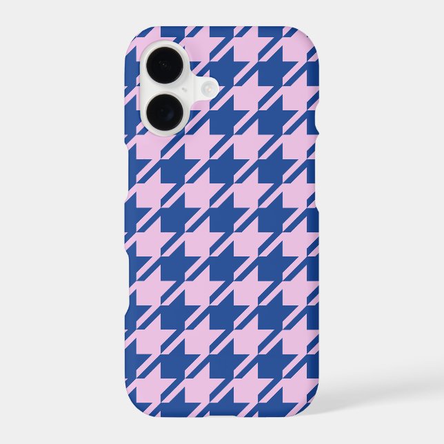 Houndstooth Pink+Blue Pattern iPhone Case (Back)