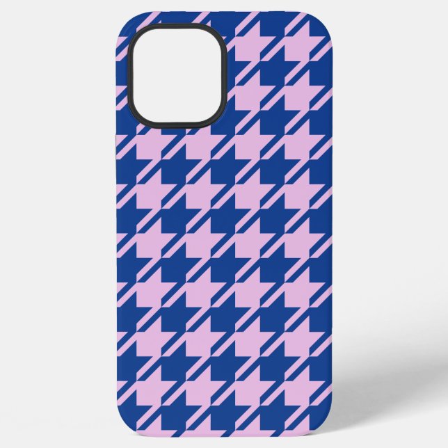 Houndstooth Pink+Blue Pattern iPhone Case (Back)