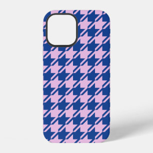 Houndstooth Pink+Blue Pattern iPhone 12 Case
