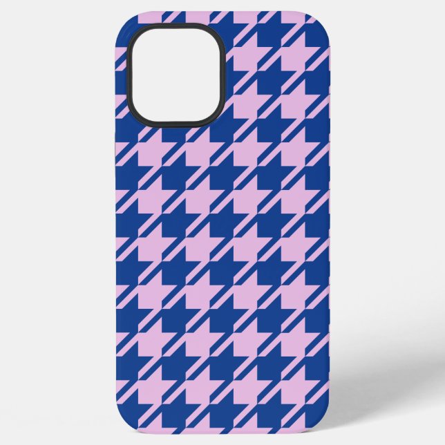 Houndstooth Pink+Blue Pattern iPhone Case (Back)