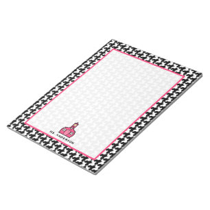 Houndstooth & Pink Teacher Notepad