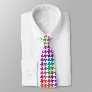 Houndstooth Psychedelic Pattern Tie