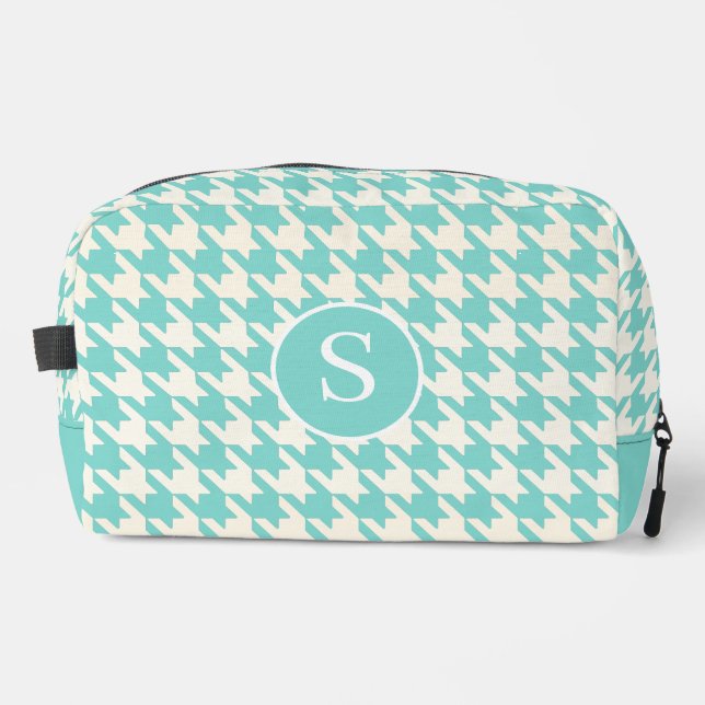 Houndstooth Robin Blue & White Print Cut Sew Bag (Front)