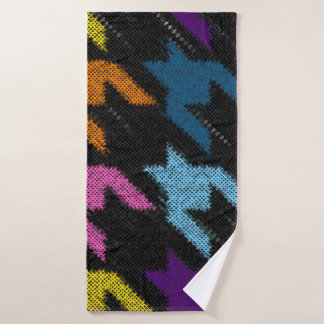 Houndstooth: rough canvas imitation. bath towel