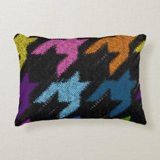 Houndstooth: rough canvas imitation. decorative cushion