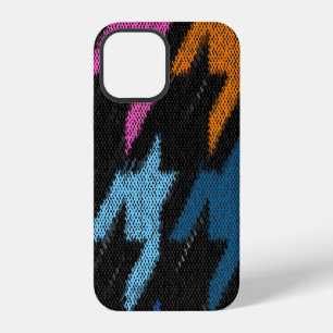 Houndstooth: rough canvas imitation. iPhone 12 case