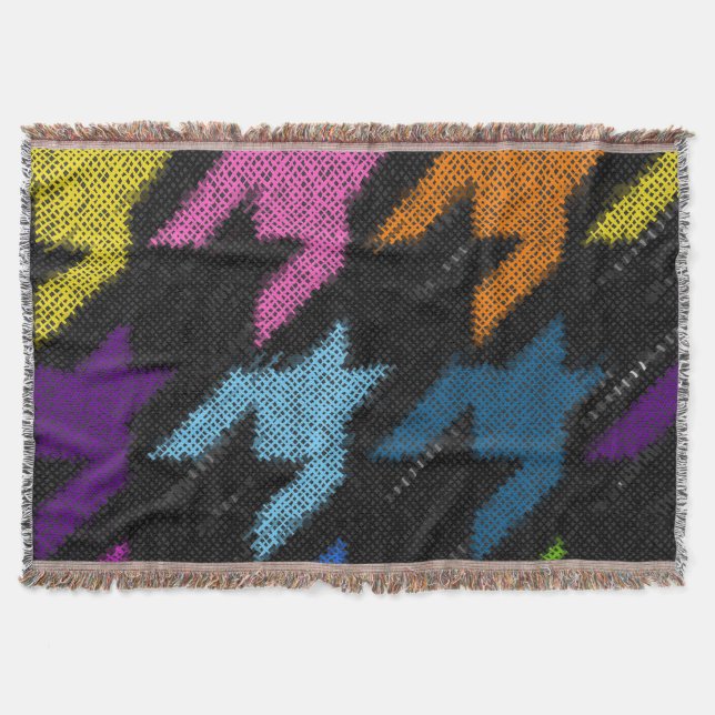 Houndstooth: rough canvas imitation. throw blanket (Front)