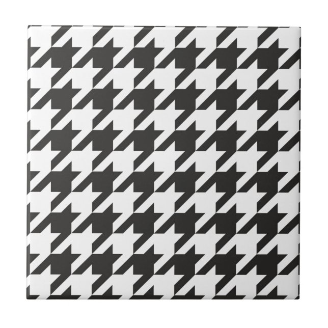 Houndstooth seamless grey, black and white pattern tile (Front)