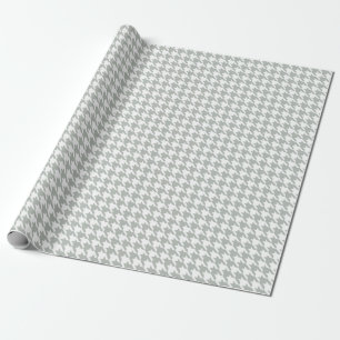 Houndstooth Silver Grey Wrapping Paper