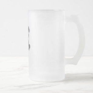Houndstooth skull frosted glass beer mug