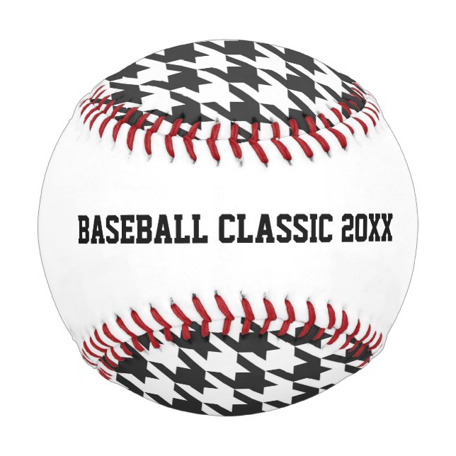 Houndstooth Sports Ball Classic Black Red White (Back)