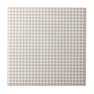 Houndstooth Tan and  White Tile