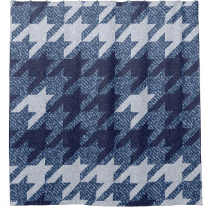 Houndstooth Tartan Jeans Background Design Shower Curtain