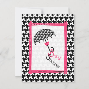Houndstooth Umbrella Baby Shower Invitation