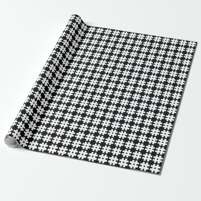 Houndstooth Wrapping Paper (Unrolled)