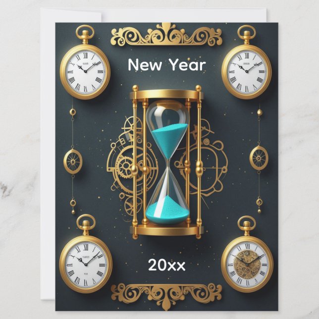 Hourglass and Watches Scrapbook Paper (Front)