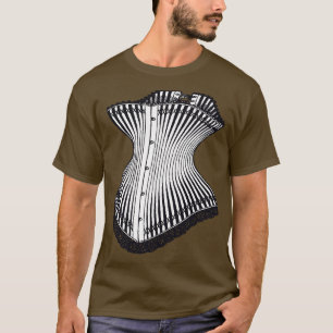 Hourglass Corset Vintage Style Black and White Ill T-Shirt