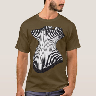 Hourglass Corset Vintage Style Black and White Ill T-Shirt