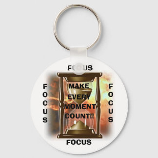 Hourglass, MAKE, EVERY, MOMENT, COUNT!!, FOCUS,... Key Ring