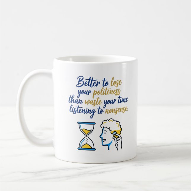 Hourglass & Profile Quote  Coffee Mug (Left)